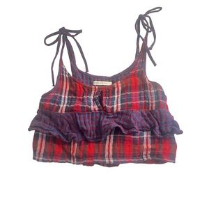 Urban Outfitters Cropped Plaid Top size Medium